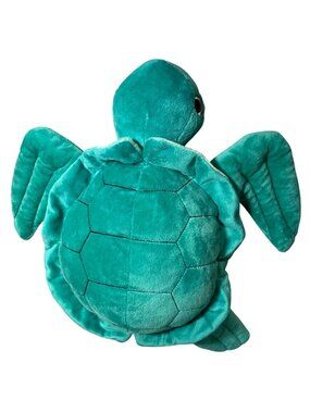 Green Turtle Plush Pillow By The Bear Factory With Small Storage Compartment